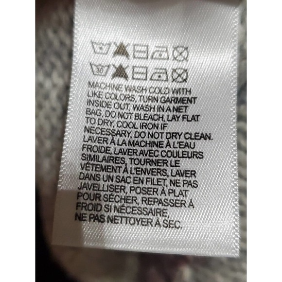 Lucky Brand Women Gray Floral Cotton Round Neck Long Sleeve Pullover Sweater M - Picture 8 of 12